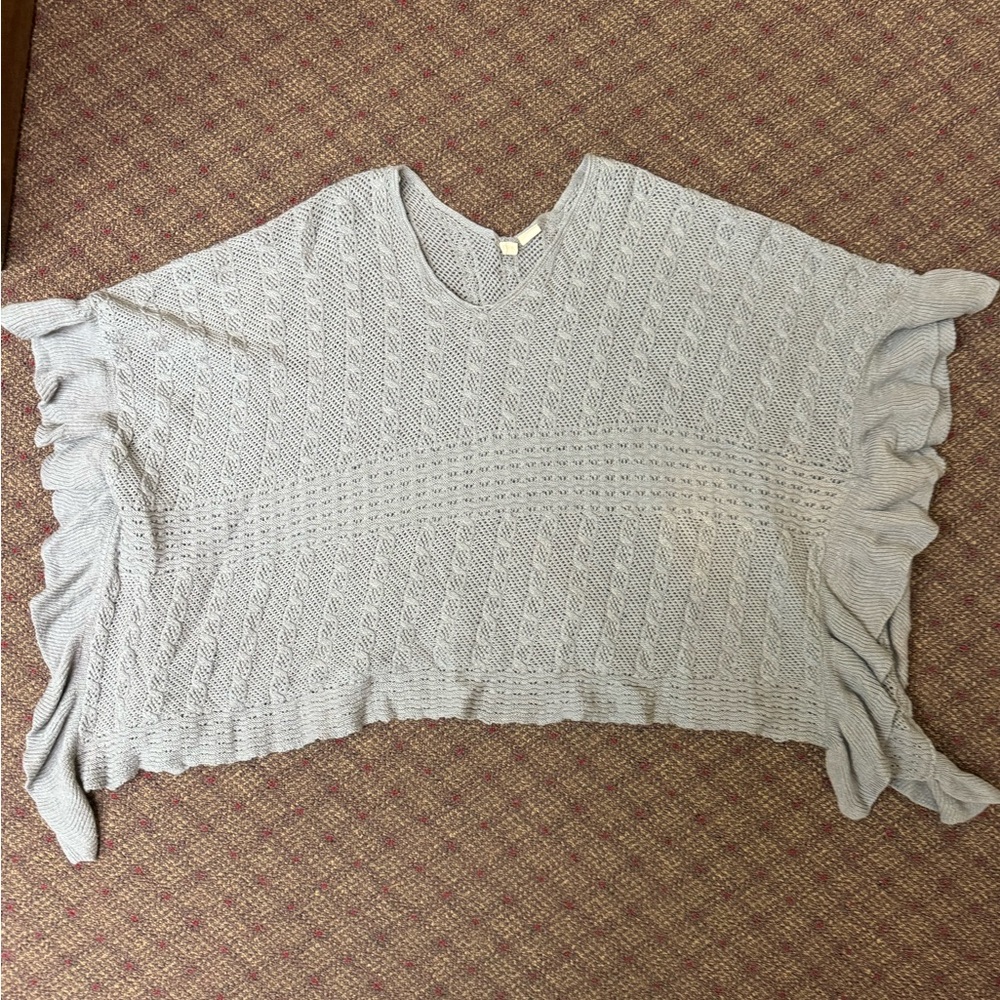 Gray knit poncho